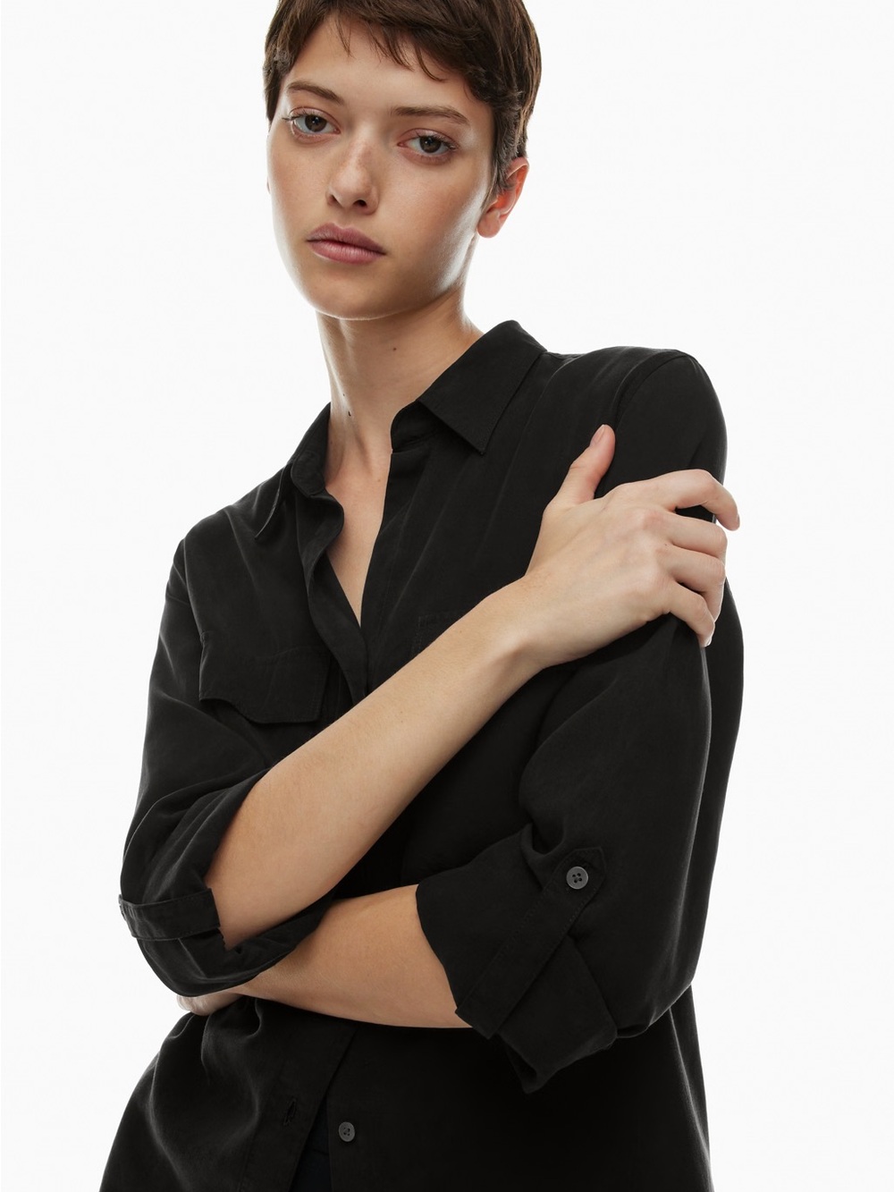 Babaton Aritzia Utility Oversized Button Down Long Sleeve Top Size XXS